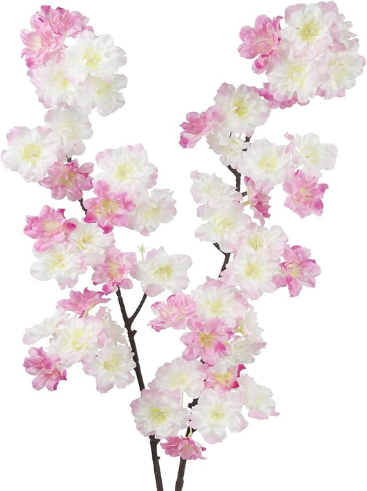 2 Pcs Artificial Cherry Blossom Flowers Branches Pink Faux Cherry Blossom Long Stem 41" Silk Cherry Blossom Tree Tall Fake Flower Arrangement for Home Wedding Centerpieces Spring Indoor Decor