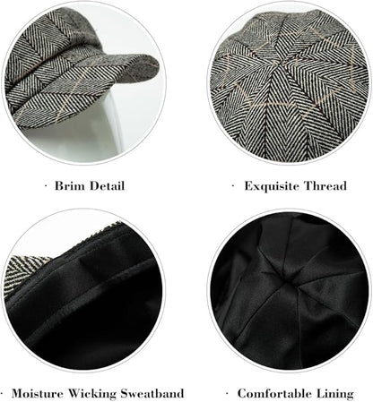 Comhats Wool Fashion Newsboy Hats for Women Winter Warm Pageboy Cabbie Cap Beret