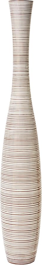 Leewadee Decorative Tall Floor Vase for Living Room Decor, 41 inches, White Wash, Resin