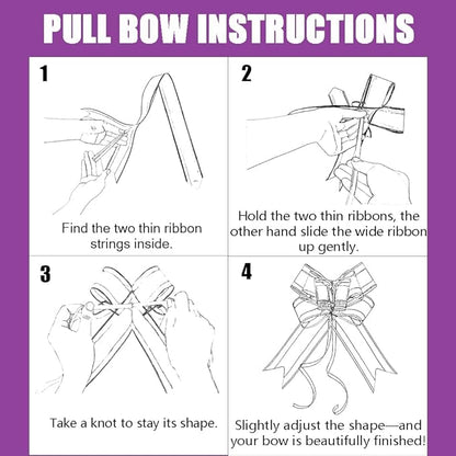 Iridescent Purple Gift Bows – Decorative Pull Ribbon Bows for Gift Wrapping, Halloween, Weddings, Birthday Parties, Crafts & Packaging – 6 inches, 10 PCS