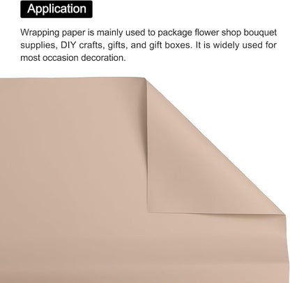 MECCANIXITY Pearlescent Film Flower Wrapping Paper 22.8x22.8 Inch Waterproof for DIY Crafts, Gift/Gift Box Packaging Lotus Gray Pack of 10