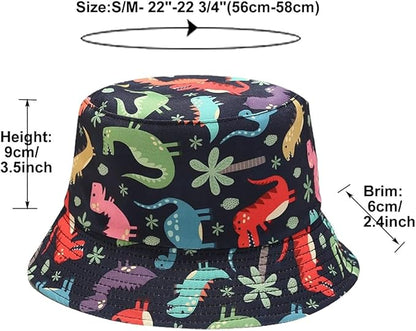 Quanhaigou Bucket Hat for Men Women,Packable Reversible Printed Sun Hats,Fisherman Outdoor Summer Travel Hiking Beach Caps