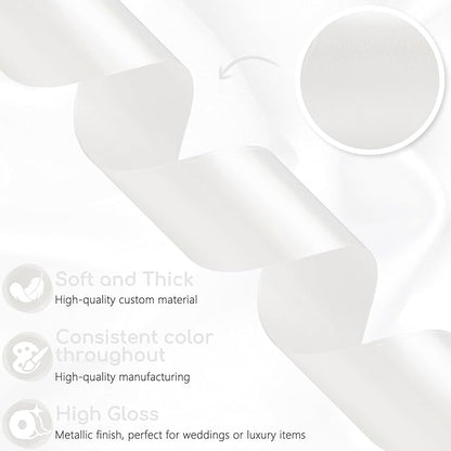 White Ribbon 1-1/2 Inch 30 Yards Solid Color Satin Ribbon for Flower Bouquet, Fabric Ribbon for Gift Wrapping Crafts Hair Bows Making Sewing Wedding Christmas