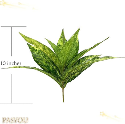 Artificial Agave Fake Plants, Faux Shrubs Grass Bushes Plant Plastic Flowers for Wedding Party Office Indoor Outdoor Room Yard Garden Greenery Leaves Decor Planter Filler Decoration Yellow 2 Pack