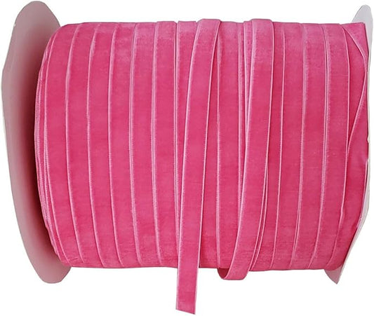 10 Yards Velvet Ribbon Spool (Dark Pink, 3/8")