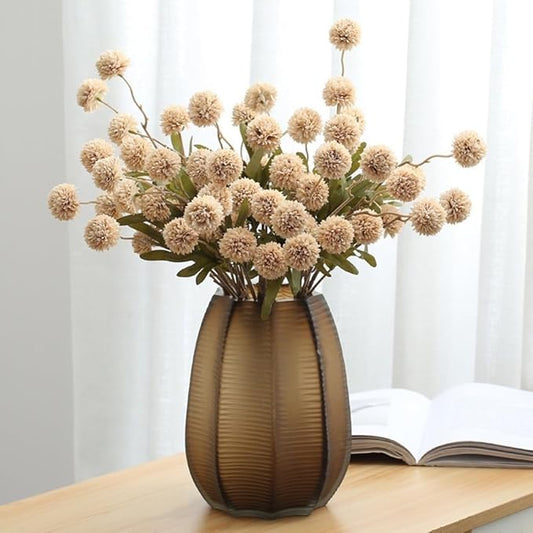 Artificial Flowers for Vases 20.5 Inch 10 Stems，Silk Dried Fake Mums Bouquet Indoor Faux Floral Arrangements for Decoration (Beige)