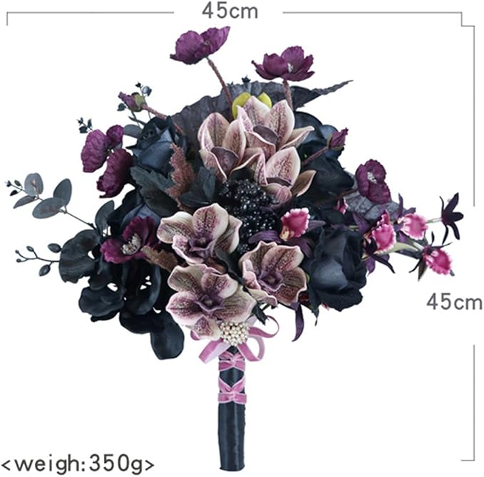 S_SSOY Wedding Bouquet Bride,Bride Bridal Bouquet Bridesmaid Artificial Flowers for Ceremony Anniversary Party Bridal Shower Decoration Wedding Bouquets (Phalaenopsis)