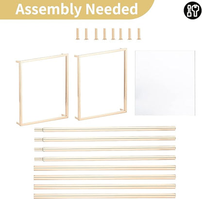 Nuptio Gold Vases for Centerpieces Wedding with Acrylic Panel - 10 Pcs 31.5 inch Tall Gold Vase Wedding Centerpieces for Tables - Geometric Centerpieces Table Flower Stand for Weddings Centerpieces