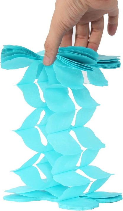 Purple-Blue Mermaid Party-Decorations Garland Streamers - 12pcs Girls Birthday Baby Shower 4-Leaf Clover Paper Streamer,Little Mermaid Theme Under The Sea Backdrop Banners Decor Ouruola