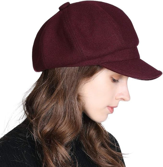 Comhats Wool Fashion Newsboy Hats for Women Winter Warm Pageboy Cabbie Cap Beret