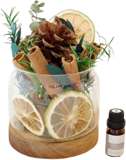 DIY Dried Flower Aromatherapy Kit with Natural Plant Essential Oils, Naturally Dried Flowers and Herbs Ornaments for DIY Flower Craft, Vintage Holiday Decor, Christmas (#A)