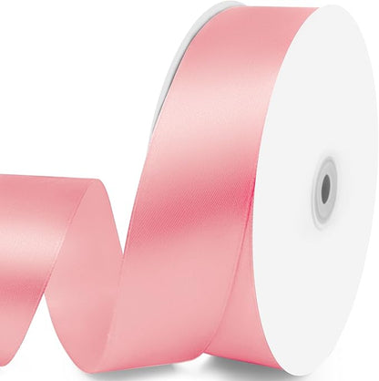 1-1/2" x 100 Yards Satin Ribbon - Wide Silk Rose Gold Ribbon with Spool - Ideal for Gift Wrapping, Floral Bouquets, Crafts, Wedding Party Decorations, Christmas and Sewing Projects
