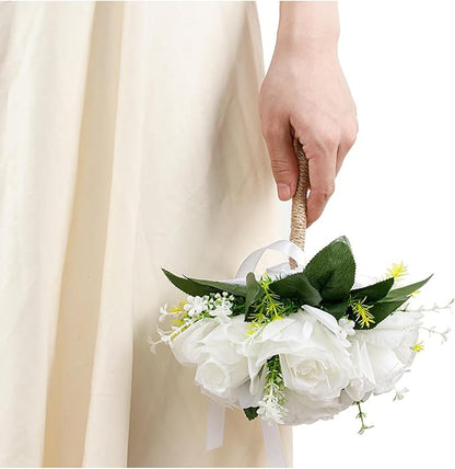 Ochine Bride & Bridesmaid Bouquets - Silk Hand Holding Flower Bouquet for Valentines Day Decor & Wedding Party Supplies
