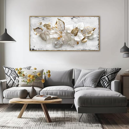 Wall Art Leaf Modern Botanical Artwork Canvas Painting for Living Room Bedroom Dining Room Home Office Decor 30"x60" with Framed