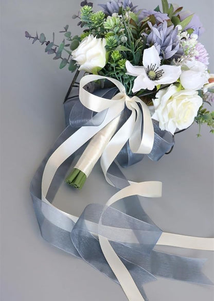 S_SSOY Wedding Bouquet Bride,Bride Bridal Bouquet Bridesmaid Artificial Flowers for Ceremony Anniversary Party Bridal Shower Decoration Wedding Bouquets (Purple)