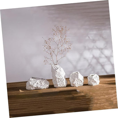 TOYANDONA Imitation Stone Ceramic Vase Artistic Home Decor Ornament for Tabletop Minimalist Flower Vase for Dried Flowers and Unique Housewarming