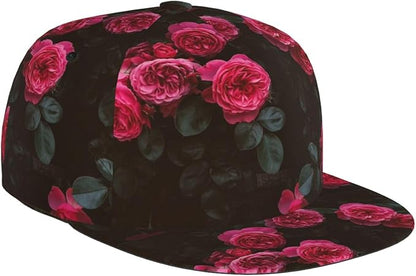 Rose Baseball Cap Adjustable Flower Baseball Caps Womens Hat Rose Flower Baseball Hats for Women Outdoor