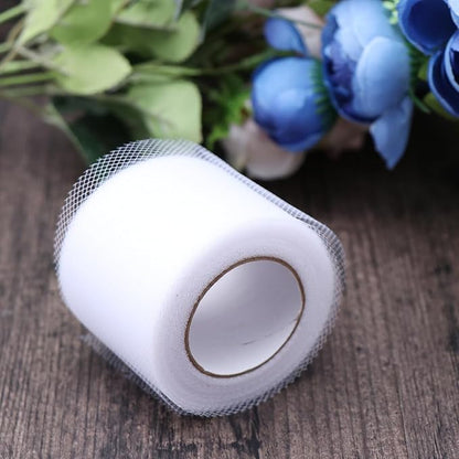 2 PCS White Polyester Mesh Tulle Rolls for Wedding Decorations DIY Craft Sewing Bow Tutu Skirt Bouquet Wrapping Organza Fabric