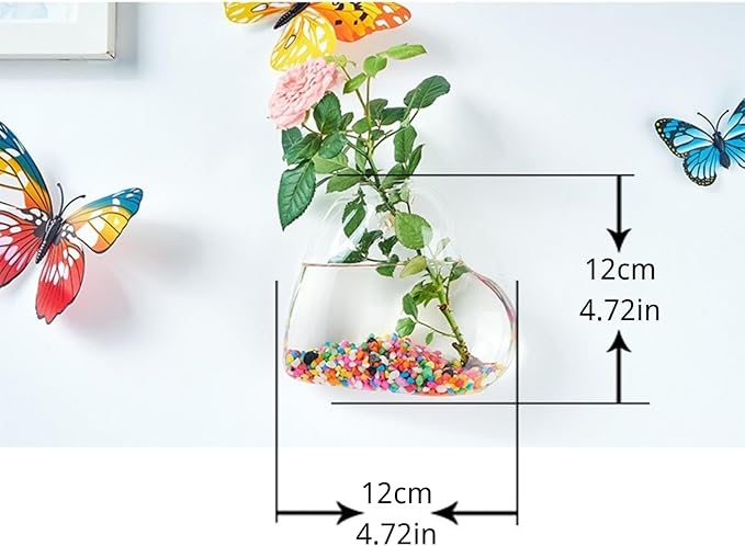 Wall-Mounted Acrylic Planter for Hydroponic Plants – Heart Vase, Modern Transparent Design for Home & Office Decoration