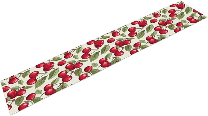 Cherry Table Runner,Spring Summer Fruit Tropical Birthday Party Decorations Dining Room Home Kitchen Table Decor 13 x 70Inch