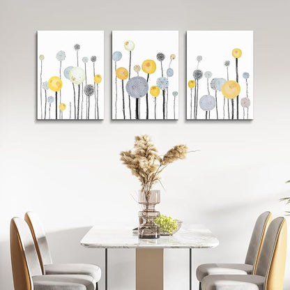 Abstract watercolor painting 3 Piece framed Canvas Wall Art for living room kitchen Wall Decor Canvas Prints Office wall Decorations Abstract Flowers Pictures wall Artwork Room bedroom Home Decor
