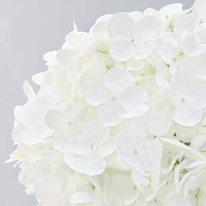 MARTINE MALL 3Pcs 21in Hydrangea Artificial Flowers, Latex Real Touch Hydrangeas Lifelike Large Hydrangea Flowers for Home Decor Party Arrangements Wedding Bouquets Centerpieces (White)