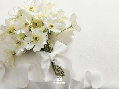 Vitalizart White Ribbon 1-1/2" x 15 Yd 100% Cotton Handmade Frayed Fringe Fabric Ribbons for Gift Wrapping Wedding Invites Bridal Shower Bouquets Christmas Decorations