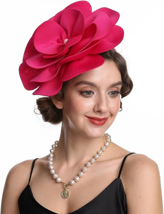 Feather Fascinator for Women - Vintage with Headband and Clip Tea Party Headwear
