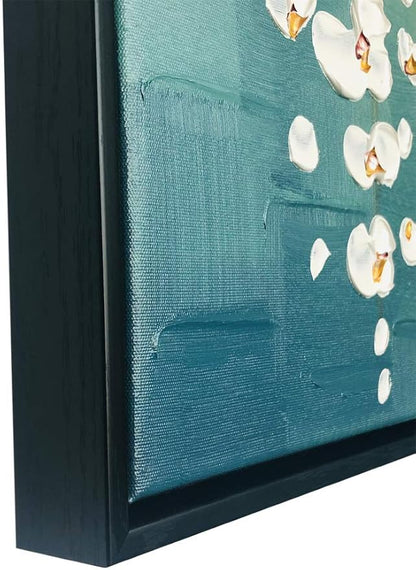 Wieco Art Framed Art Beauty of Life 100% Hand-Painted Modern Artwork Abstract Floral Oil Paintings on Canvas Wall Art for Home Decorations Wall Decor Stretched with Black Frame