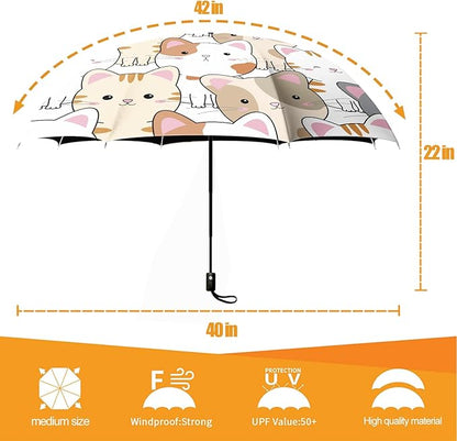 Small Compact Travel Automatic Folding Umbrella for Women, Portable Lightweight, Rain, Wind, UV Sun Shade