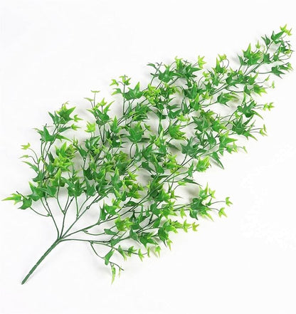 Artificial Hanging Vines, Fake Vine Plastic Plants Sweet Potato Leaves Ivy UV Resistant Greenery Décor Faux Flowers for Indoor Outdoor Garden Door Wall Wedding Party Table Decoration Green 4 Pack