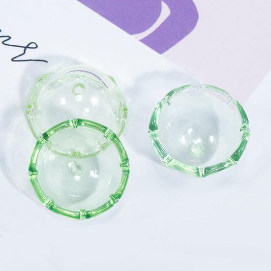 80Pcs Acrylic Clear Flower Bead Caps for Jewelry Making, Transparent Bell Charms, Semi-Round Floral Beads Bulk with Wavy Edge, Jellyfish Beads for Wind Chimes DIY Craft Key Chains-13 * 22mm