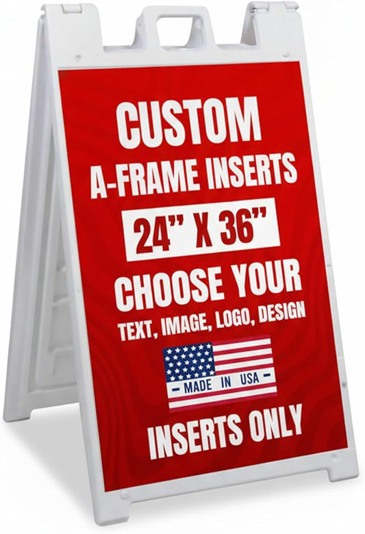 Custom A-Frame Sign Inserts by BCB Print - Durable & Weather-Resistant Plastic Panels | Custom Print Inserts for Sidewalk Boards, Restaurants, Retail & Event Signage | 24"x36"