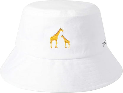ZLYC Unisex Fashion Embroidered Bucket Hat Summer Fisherman Cap for Men Women