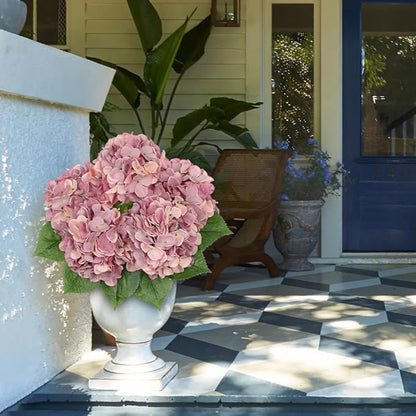 Hollyone Pink Purple Hydrangea Artificial Flowers Large Artificial Hydrangeas Silk Flowers for Home Decor Indoor Wedding Flowers Bouquets Faux Flowers Kitchen Centerpiece Table Decorations