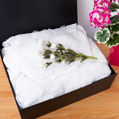 Black Extra Large Gift Box with Lid 1 Pcs 19x16x6 Inches, Gift Box large Black Gift Boxes for Presents Clothes Robe Wedding Dress Sweater,Reusable Foldable Bridesmaid Proposal Box（Matte）