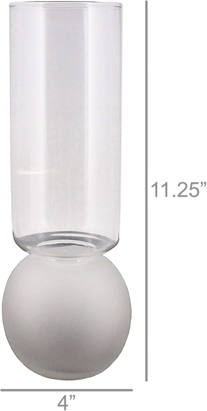 HomArt 8184-1 Bulb Vase, 11.25-inch Height, Frost