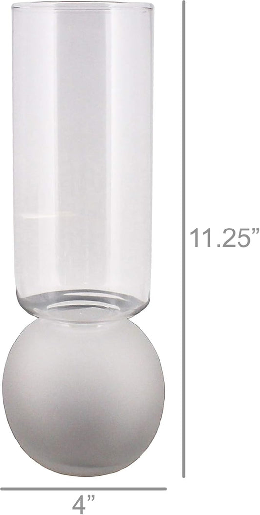 HomArt 8184-1 Bulb Vase, 11.25-inch Height, Frost