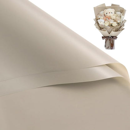 WRAPAHOLIC 20 Sheets Flower Wrapping Paper - 22.4 x 22.4 inch Pure Nude Color Water-Resistant Floral Bouquet Wrapping Paper, Florist Supplies Packaging for Wedding Birthday Gift DIY