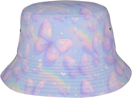 Christmas Navy Blue Tree Bucket Hat Novelty Sun Hats Trendy Fisherman Cap for Men and Women
