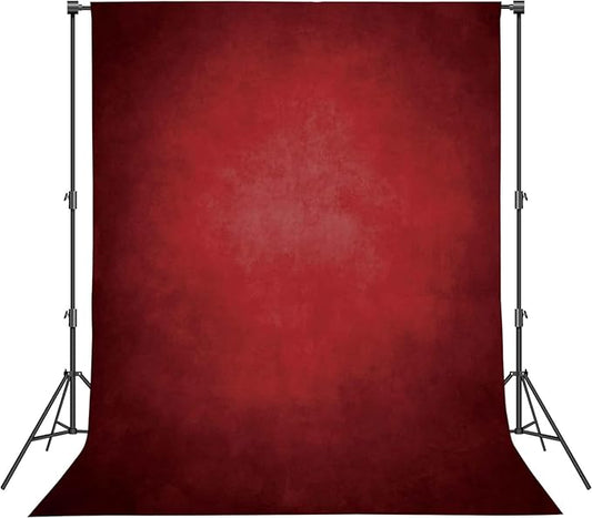 Abstract Professional Photography Backdrop for Portrait Photo Props Booth Background Photoshoot Studio with Polyester Fabric Roller Pocket on Top (8x12ft,Red,No Stand)