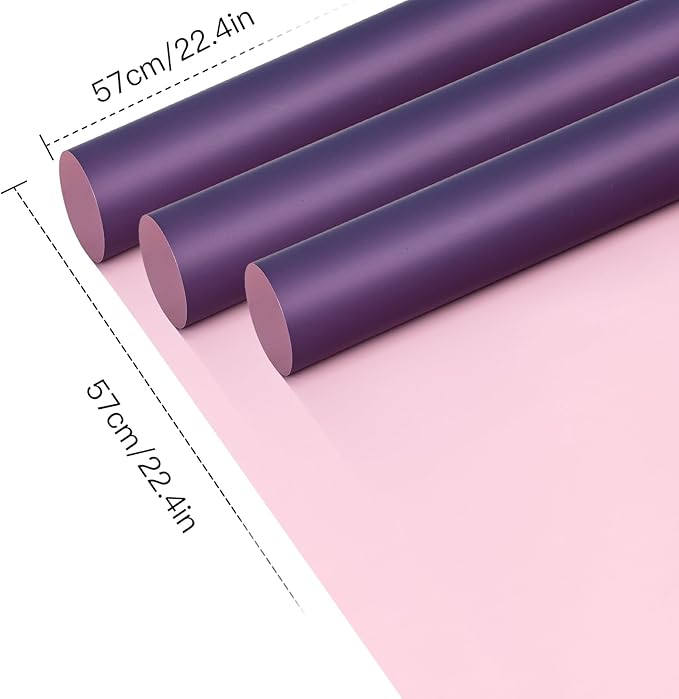 WRAPAHOLIC 20 Sheets Flower Wrapping Paper - 22.4 x 22.4 inch Dark Purple Color Water-Resistant Floral Bouquet Wrapping Paper, Florist Supplies Packaging for Wedding Birthday Gift DIY