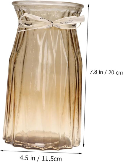 TOYANDONA Nordic Style Glass Vase Amber Hydroponic Bottle Decorative Flower Container for Desktop Home Office Festival Display with Premium Craftsmanship and Modern Minimalist Design