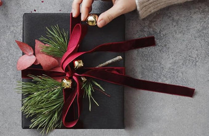 Burgundy Velvet Ribbon 1'' 25 Yards for Christmas Tree, Gift Wrapping, Flower Bouquet, Wreath Decorations, Bow Making