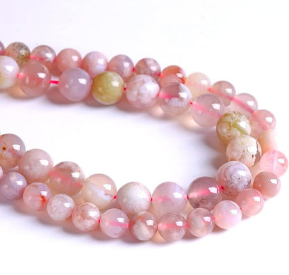 6MM 55PCS Natural Sakura Agate Gemstone Crystal Beads for Jewelry Making DIY Bracelet