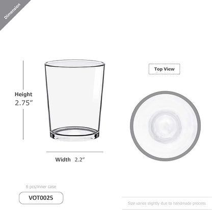 WGV Tea Light Votive Candle Holder 2.2x2.75, Clear Tiny Utility Cylinder Glass Vase, Small Planter Terrarium for Home Accent Decor, 6 Pieces