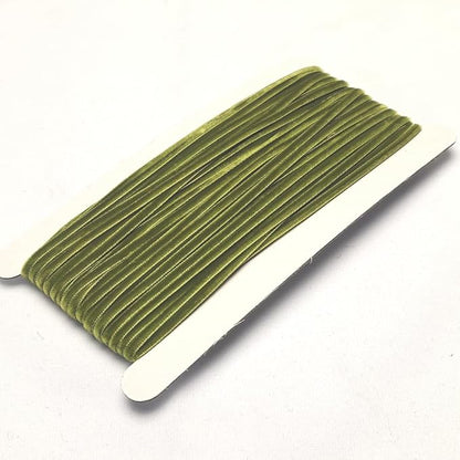 Chenkou Craft 25 Yards 1/8" Velvet Ribbon Lots Bulk (Olive, 1/8"(3mm))