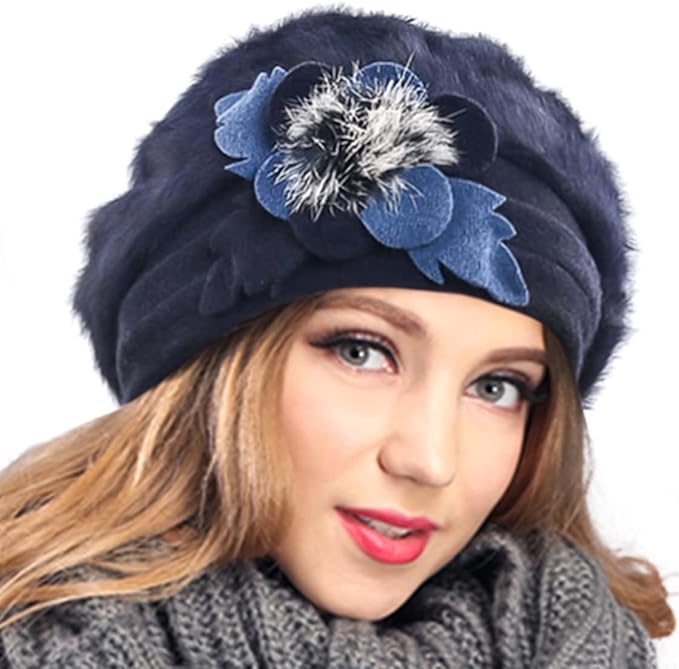 VECRY Women's 100% Wool Bucket Hat Felt Cloche Beret Dress Winter Beanie Hats