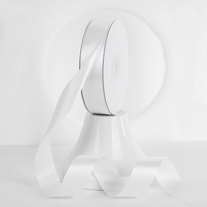 MEEDEE White Ribbon 1 Inch White Satin Ribbon Lux Double Faced Satin Ribbons by 50 Yards Polyester Wrapping Ribbons for Crafts, Weddings, Flower Bouquet, Holiday Decorating