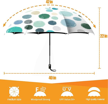 Small Compact Travel Automatic Folding Umbrella for Women, Portable Lightweight, Rain, Wind, UV Sun Shade